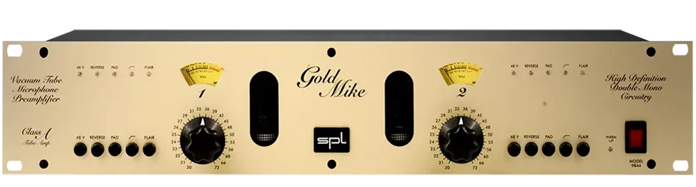 Der Goldmike 9844 Tube, ein zweikanaliger RöhrenPreAmp (Affiliate Link) / © SPL