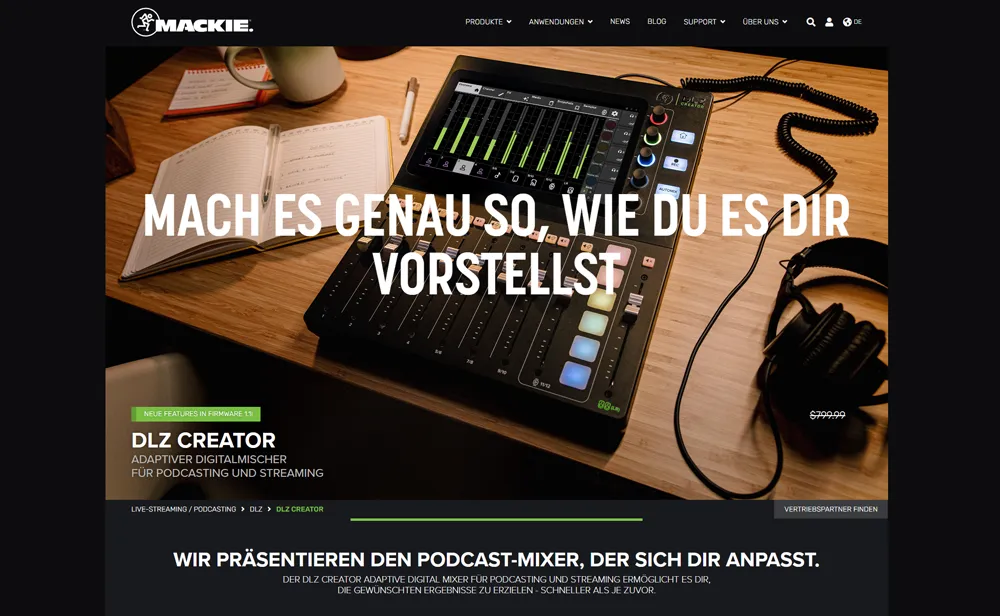 Screenshot Podcast-Mixer DLZ Creator / © Mackie