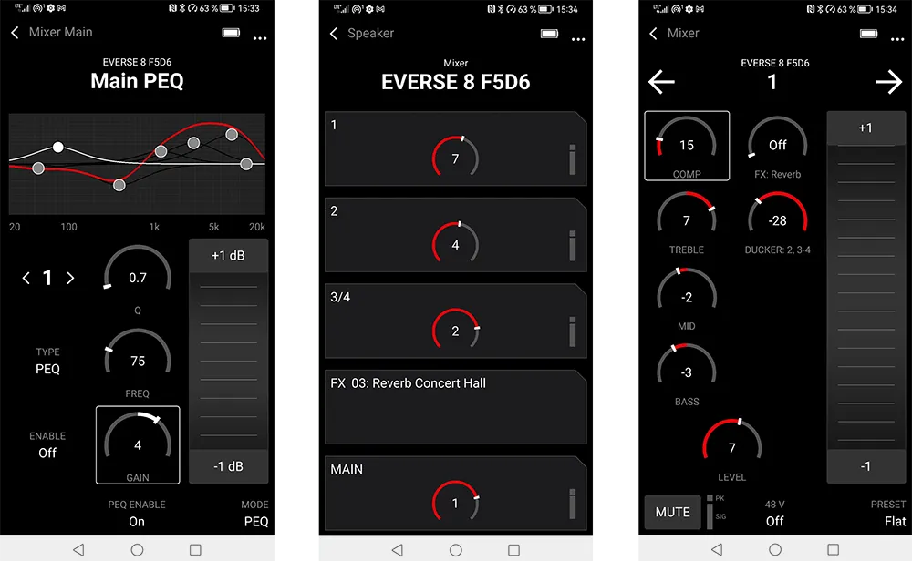 Klangeinstellungen am Smartphone © ElectroVoice